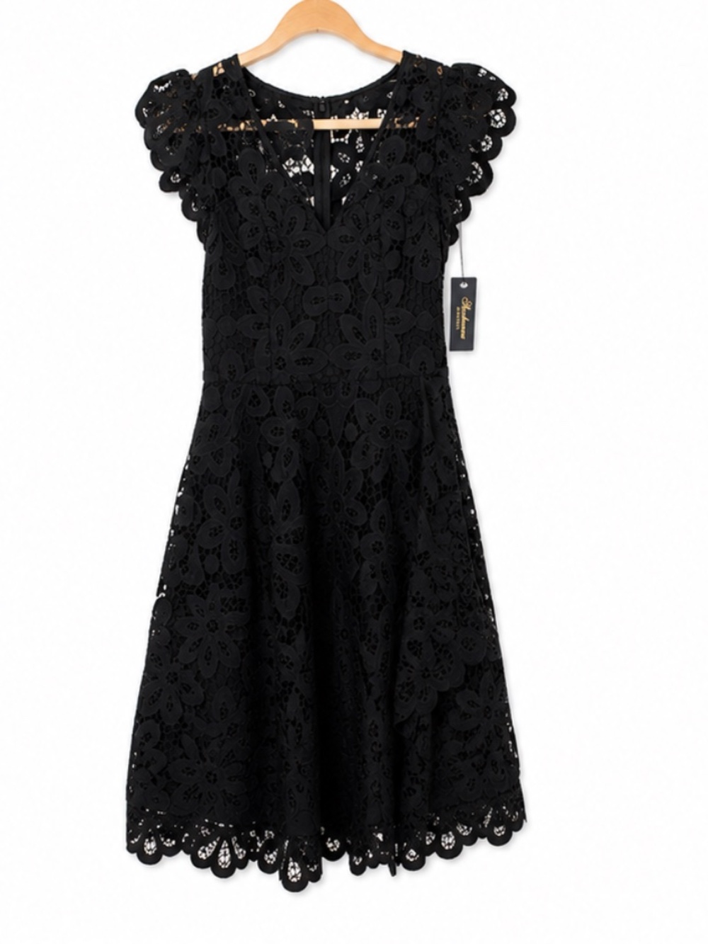 asymmetrical Shoshanna Midnight Black Lace Dress